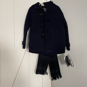 Rothschild dress coat never worn with scarf tags on- navy, size 4